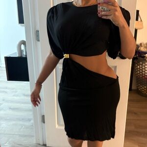 Versace Black Mini Skirt with Gold Accent